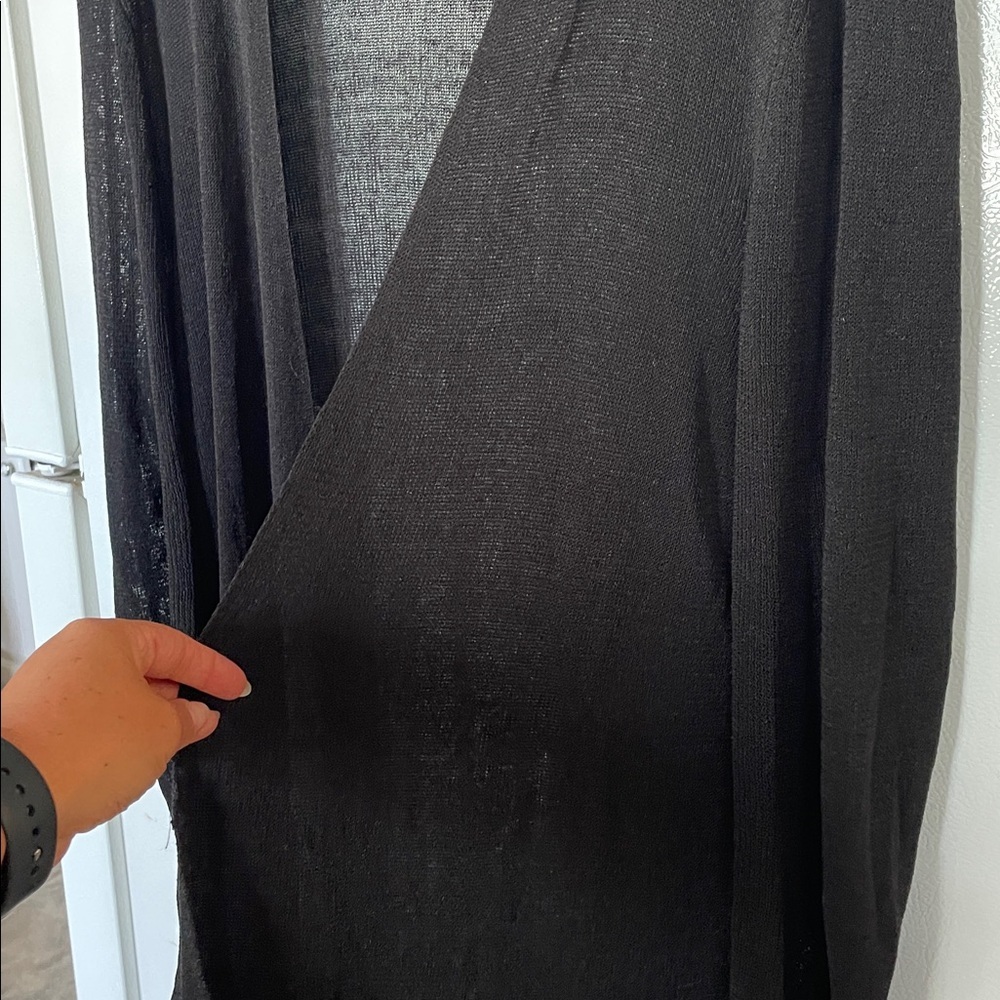Eileen Fisher Large Italian‎ Yarn Linen Blend Open-Front Cardigan - Picture 4 of 8